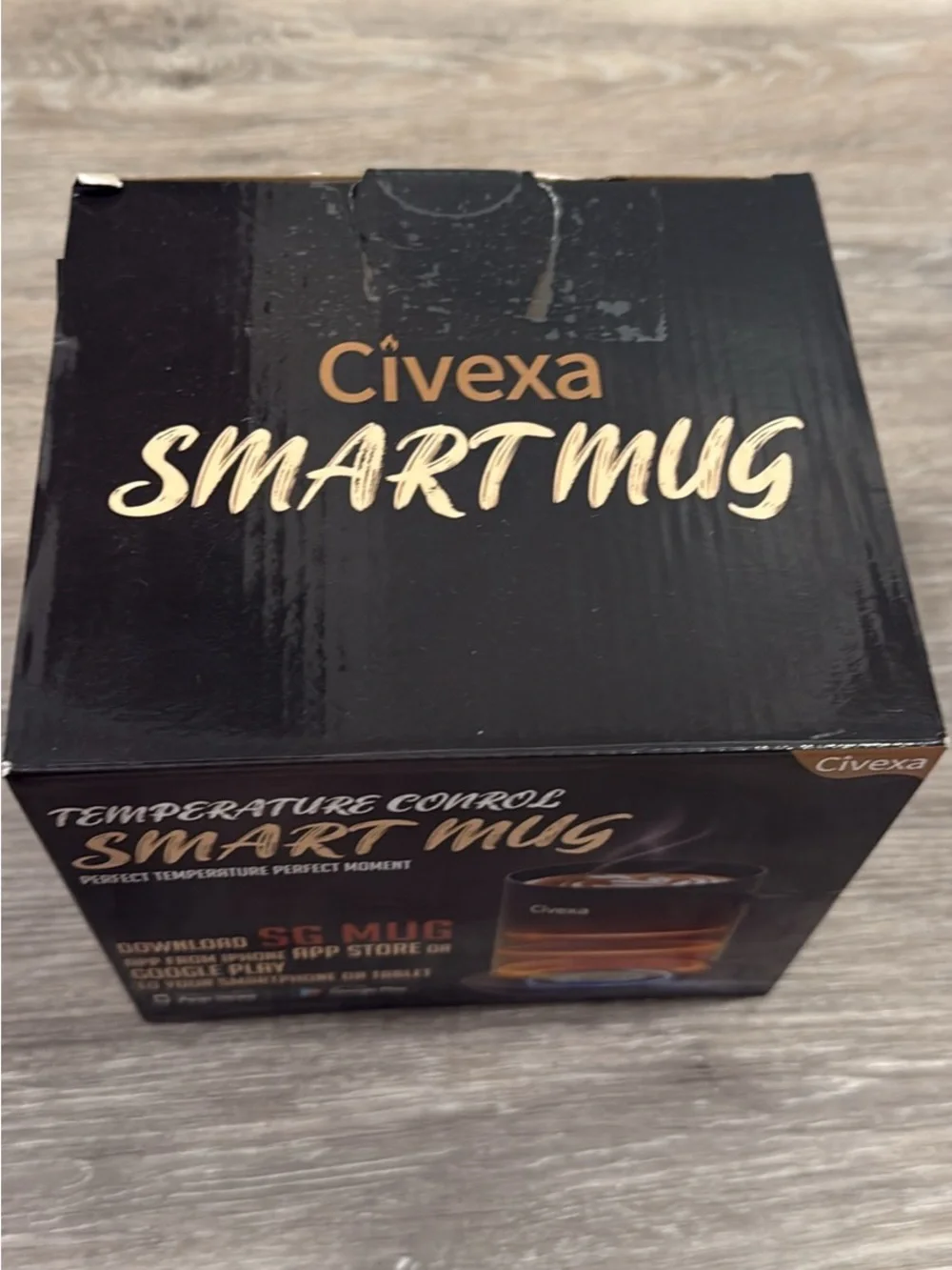 Civexa Temperature Control Smart Mug - Black, rechargeable self heating mug, new